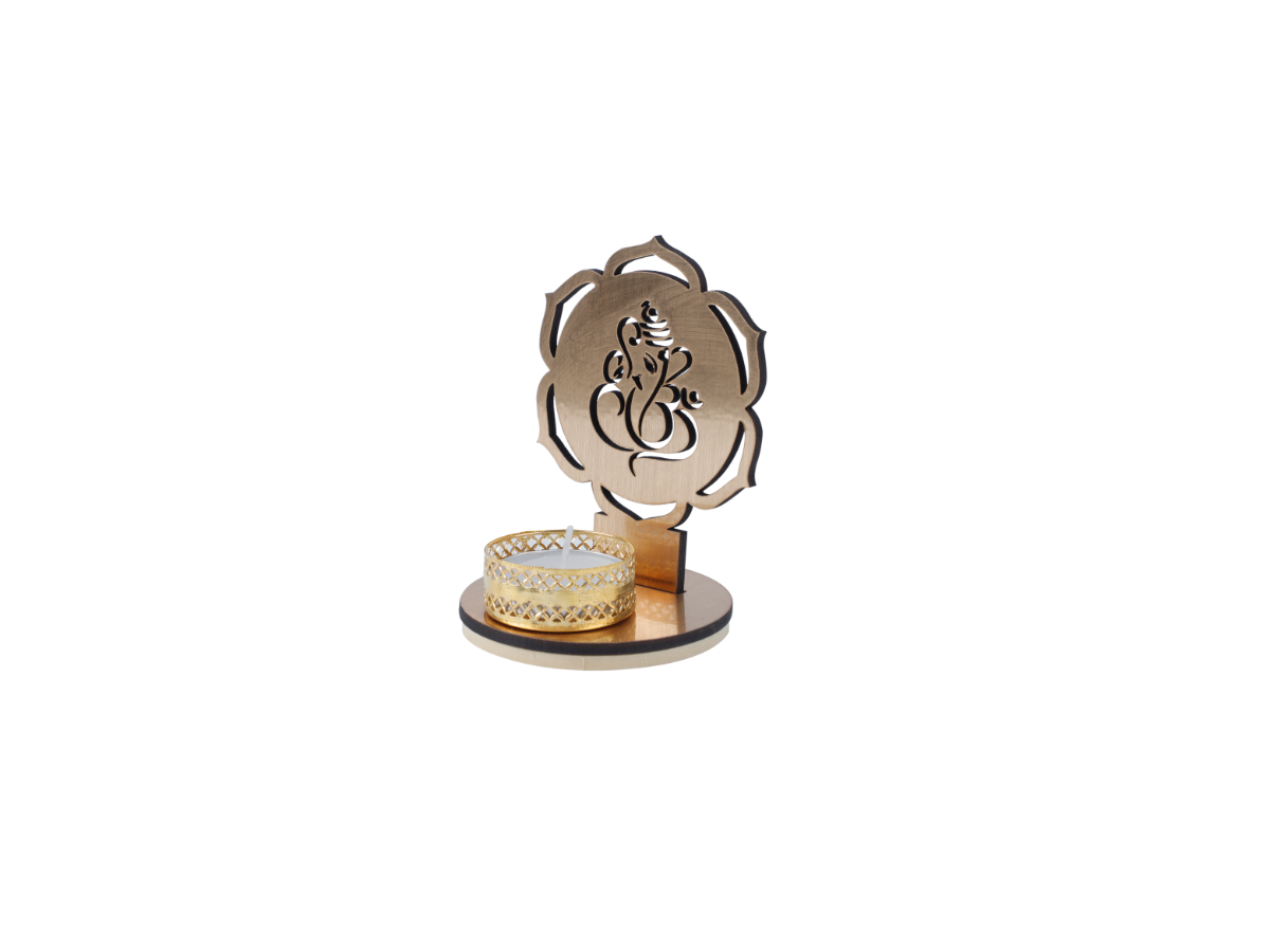 Elegant Ganesha Shadow Diya