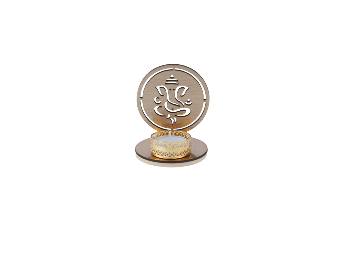 Solid Ganesha Shadow Diya