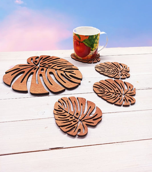 Cheese Plant Leaf Coasters