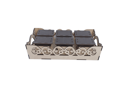 Designer Tray with 6 box with lid