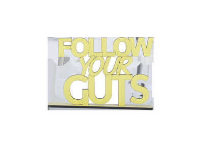 Follow your Guts Motivational Quote (Yellow)