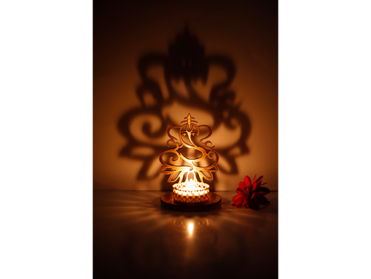 Cutout Ganesha Shadow Diya