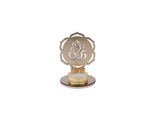 Elegant Ganesha Shadow Diya