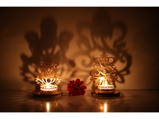 Laxmi Ganesha Shadow Diya